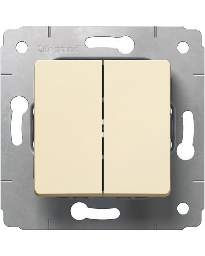 Выключатель двухклавишный автоматические клеммы 10 А 250 В слоновая кость Cariva Legrand 773758 в Рыбинске Аксессуары для кабель-канала Pintop.ru
