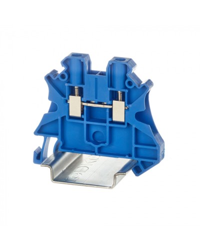 Клемма проходная, винтовой зажим, 2 точки подключения, 4 кв.мм, синяя DKC (TUR-4-BU) в Рыбинске Клеммные колодки Pintop.ru