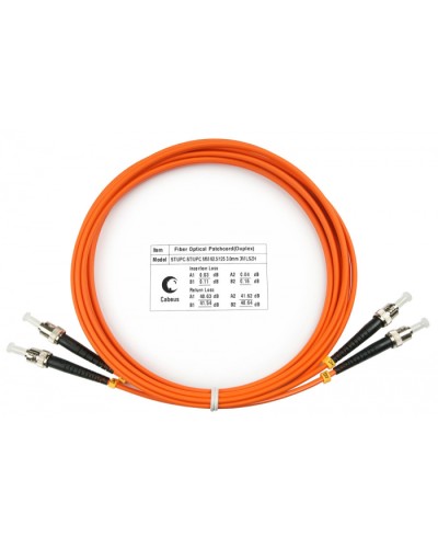 Шнур оптический duplex ST-ST 62,5/125 mm 3м LSZH Cabeus FOP-62-ST-ST-3m в Рыбинске Патч-корды оптические Pintop.ru