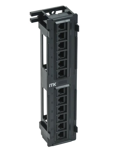 ITK Настенная патч-панель кат.5Е UTP, 12 портов (IDC Dual) (PP12-C5EU-D05) в Рыбинске Патч панель Pintop.ru