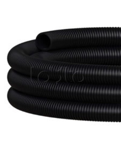 NR075 Двустен. труба ПНД гибкая откр. прокладки, SN16, с зондом, D75мм (50м) чёрный Экопласт (801075HFR-UF-BL) в Рыбинске Труба гофрированная Pintop.ru