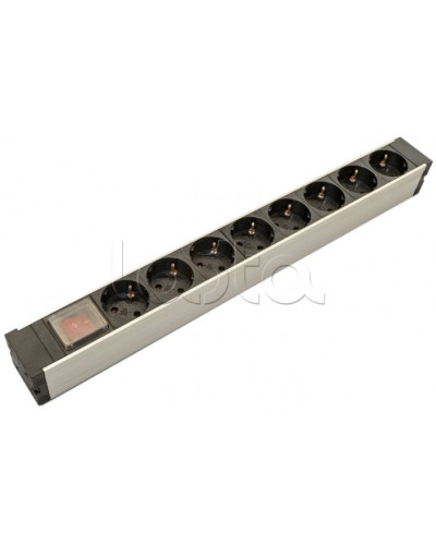 Блок розеток для 19 шкафов, горизонтальный Hyperline (SHZ19-8SH-S-IEC) в Рыбинске Блоки розеток Pintop.ru