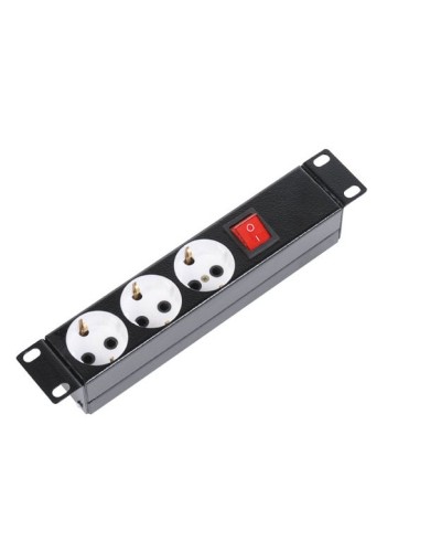 Блок силовых розеток 10 без шнура с выключателем, 3 розетки (черный) ЦМО БР-3П-10-9005 в Рыбинске Блоки розеток Pintop.ru