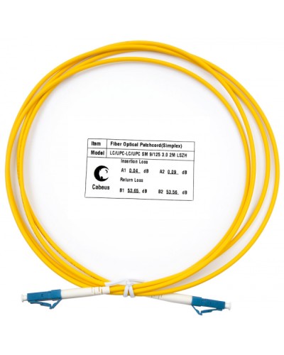 Шнур оптический simplex LC-LC 9/125 SM 2 м LSZH Cabeus FOP(s)-9-LC-LC-2M в Рыбинске Патч-корды оптические Pintop.ru