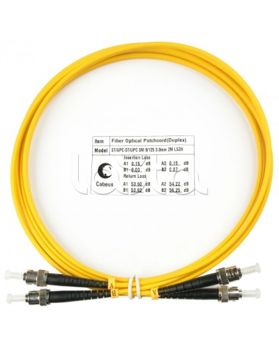 Шнур оптический duplex ST-ST 9/125 sm 2м LSZH Cabeus FOP(d)-9-ST-ST-2m в Рыбинске Патч-корды оптические Pintop.ru
