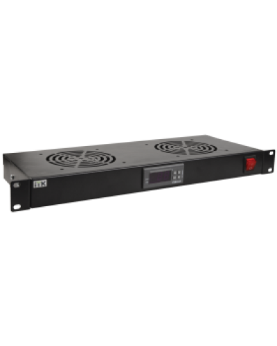 ITK Модуль вентил. 1U с цифр. термостатом 4 вент. черный (FM05-1U4TS-R) в Рыбинске Вентиляторные модули Pintop.ru
