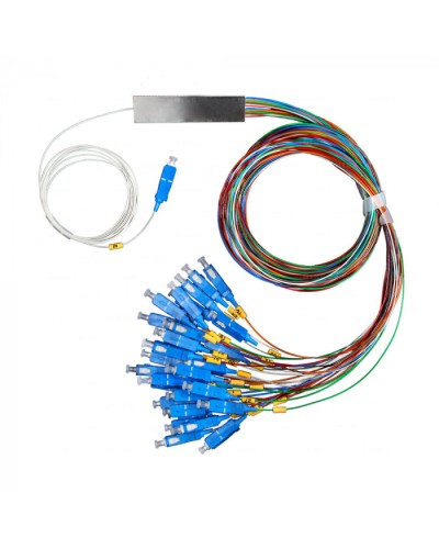 Разветвитель план 1х32 окон SC/UPC 9/125 вывод 1,5м буфер 0.9мм 1260/1650 Cabeus (FCT-PLC-1/32-9-SC/U-1.5-0.9) в Рыбинске Оптические разветвители (сплиттеры) Pintop.ru