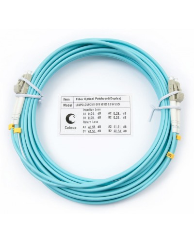 Патч-корд оптический MM 50/125 LC-LC (5м) LSZH duplex OM3 Cabeus FOP-50-LC-LC-5m в Рыбинске Патч-корды и пигтейлы Pintop.ru