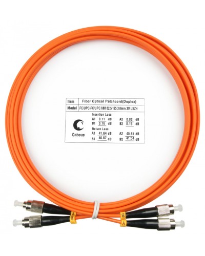 Шнур оптический duplex FC-FC 62,5/125 mm 3м LSZH Cabeus FOP-62-FC-FC-3m в Рыбинске Патч-корды оптические Pintop.ru