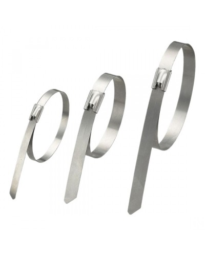 Стяжка неразъемная стальная, коррозионно-стойкая (нержавеющая сталь 304L), 150x4.6x0.3мм, (100 шт) в Рыбинске Стяжки-хомуты Pintop.ru