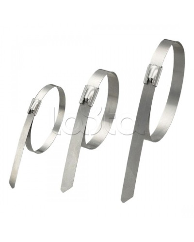 Стяжка неразъемная стальная, коррозионно-стойкая (нержавеющая сталь 304L), 200x4.6x0.3мм, (100 шт) в Рыбинске Стяжки-хомуты Pintop.ru