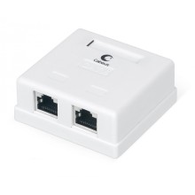 Розетка компьютерная RJ-45(8P8C), категория 6, экранированная, двойная, внешняя, Krone type Cabeus WS-8P8C-Cat.6-SH-2