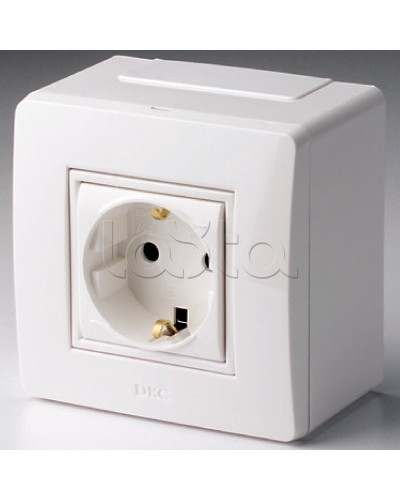 Коробка в сборе с силовой розеткой, белая DKC 10482 в Рыбинске Распределительные коробки Pintop.ru