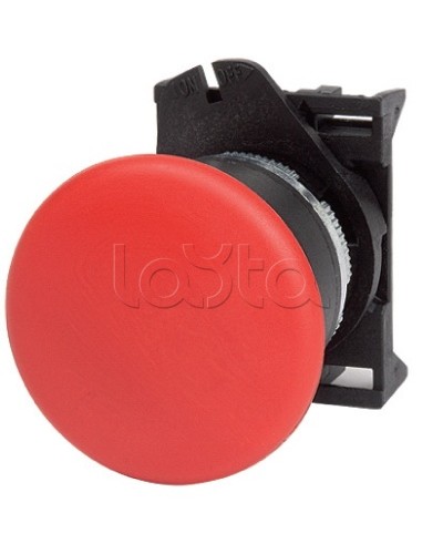 Кнопка грибовидная, прозрачная с фиксацией, красная д. 40 DKC ABHL1M4N в Рыбинске Аксессуары для стоек и шкафов Pintop.ru