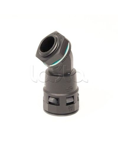 Монтажный комплект муфта 45 грд. труба-коробка DN 17 мм, М20х1,5, полиамид, цвет черный DKC PACL17M20N в Рыбинске Повороты, муфты, тройники Pintop.ru