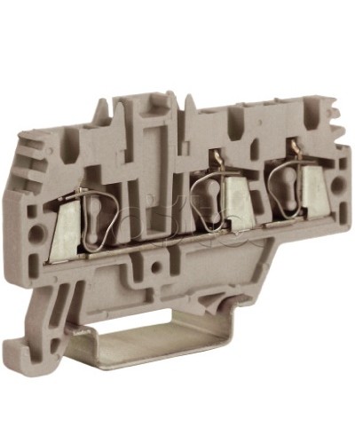 Зажим 2,5 кв.мм серый 1 ввод/2 вывода DKC ZHM510GR в Рыбинске Держатели, клипсы, скобы Pintop.ru