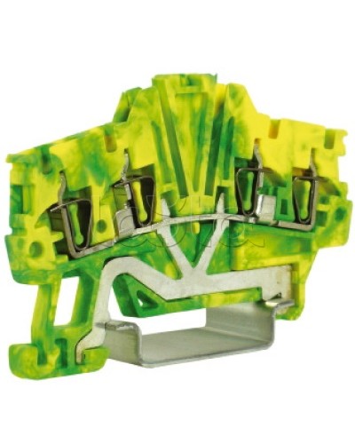 Зажим для заземления, 2 ввод/2 вывода, 1,5 кв.мм желто-зеленый DKC ZHT420 в Рыбинске Держатели, клипсы, скобы Pintop.ru