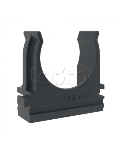 Держатель с защелкой D=25 (Черный) DKC (51025N) в Рыбинске Держатели, клипсы, скобы Pintop.ru