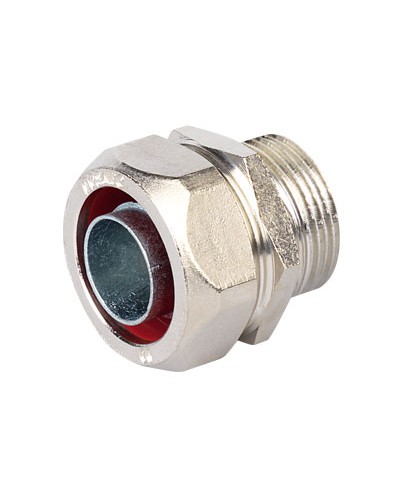 Муфта металлорукав-коробка, ф15мм, IP40/IP44/IP66/IP67, М20х1,5 наружная резьба DKC (6014-20A) в Рыбинске Повороты, муфты, тройники Pintop.ru