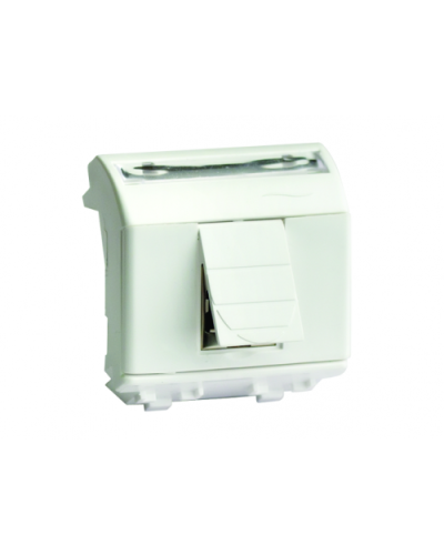 Розетка USB 2.0, со шторкой, белый RAL 9010, 1 разъем, 2М, BRAVA DKC 76202B в Рыбинске Аксессуары для стоек и шкафов Pintop.ru