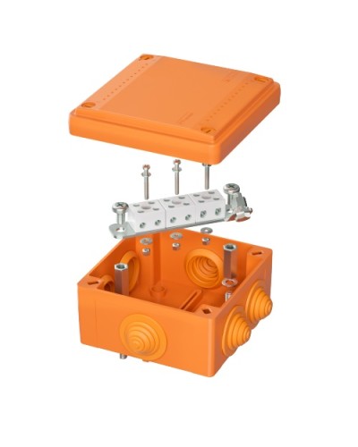 Коробка пластиковая FS с кабельными вводами и клеммниками, IP55,100х100х50мм, 6р, 4мм.квDKC (FSB11604) в Рыбинске Распределительные коробки Pintop.ru