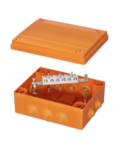 Коробка распределительная IP55, пластиковая с кабельными вводами и клеммниками 240х190х90мм DKC FSK41610 в Рыбинске Распределительные коробки Pintop.ru