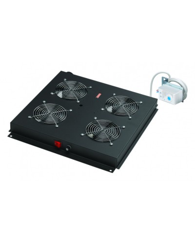 Вентилятор 4-х мод. с мех. терм., со шнуром пит. 1,8м, вилка Shuko, чер. Datarex DR-452411 в Рыбинске Вентиляторные модули Pintop.ru