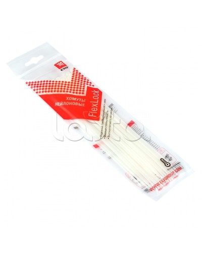 Хомут P6.6 стандартный (б), 2.5x200 (100шт) FlexLock PROxima EKF (plc-fl-ctsw-2.5x200) в Рыбинске Стяжки-хомуты Pintop.ru