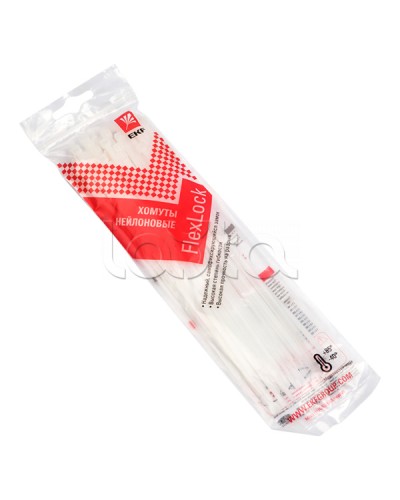 Хомут P6.6 стандартный (б), 2.5x200 (50шт) FlexLock PROxima EKF (plc-fl-ctsw-2.5x200-r) в Рыбинске Стяжки-хомуты Pintop.ru