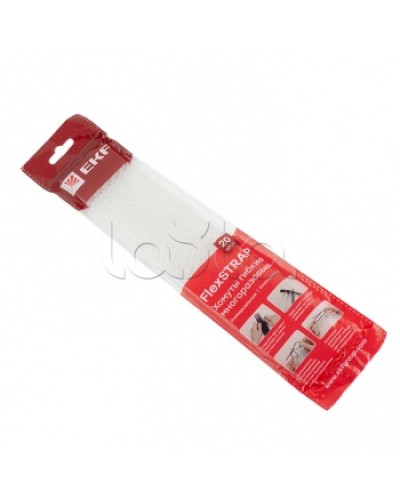 Хомут гибкий (20 шт.) белый FlexSTRAP EKF (plc-fs-wr) в Рыбинске Стяжки-хомуты Pintop.ru