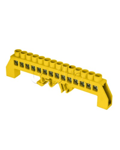 Шина 0 РЕ (8х12мм) 14 отверстий латунь желтый нейлоновый корпус комбинированный EKF PROxima (sn0-125-14-dpe) в Рыбинске Аксессуары для стоек и шкафов Pintop.ru