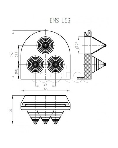 Ввод кабельный Elbox EMS-US3 в Рыбинске Аксессуары для стоек и шкафов Pintop.ru