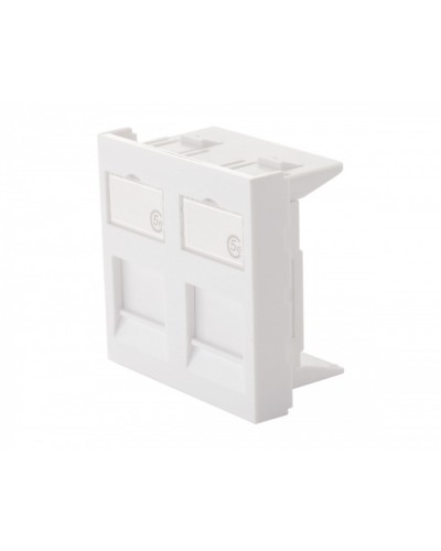 Адаптер 45 × 45 мм для 2 модулей Keystone, белый Eurolan (16H-45-03WT) в Рыбинске Модули Keystone Pintop.ru