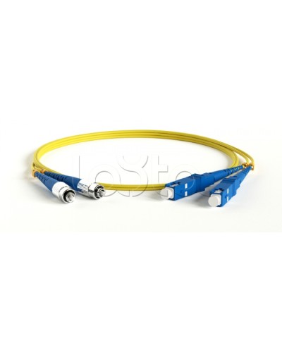 Патч-корд волоконно-оптический одномодовый SM 9/125 (OS2), SC/UPC-FC/UPC, 2.0 мм, duplex, LSZH, 10 м Hyperline FC-D2-9-FC/UR-SC/UR-H-10M-LSZH-YL в Рыбинске Патч-корды оптические Pintop.ru