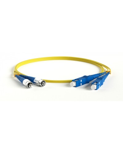 Патч-корд волоконно-оптический одномодовый SM 9/125 (OS2), SC/UPC-FC/UPC, 2.0 мм, duplex, LSZH, 30 м Hyperline FC-D2-9-FC/UR-SC/UR-H-30M-LSZH-YL в Рыбинске Патч-корды оптические Pintop.ru