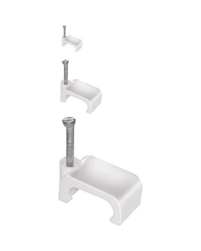 Скоба 8 мм плоская пластиковая (100 шт/уп) IEK USK21-08-100 в Рыбинске Держатели, клипсы, скобы Pintop.ru