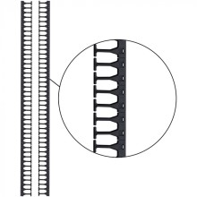 Кабельная гребенка 42U с пальцами глубиной 169 мм, 2 шт. в компл., черная LANMASTER (LAN-DC-CB-42Ux8-PF/L)