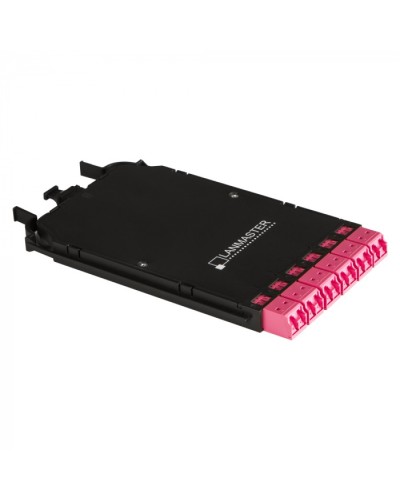 Компактная MPO кассета OM4, 12xLC, тип B, низкие потери, черная LANMASTER (LAN-MCCB-1M-12LC/OM4) в Рыбинске Патч-корды оптические Pintop.ru