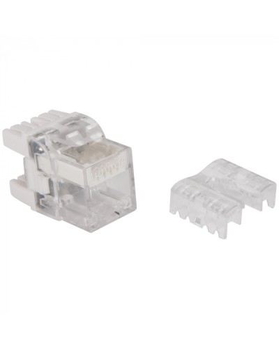 Модуль Keystone, RJ45, кат.5E, UTP, 180 градусов, с индикатором, белый LANMASTER LAN-OKi45U5E/180 в Рыбинске Коннекторы Pintop.ru