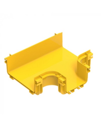 Горизонтальный отвод с лотка 240 мм на лоток 120 мм, желтый LANMASTER (LAN-OT240-HT120/NC) в Рыбинске Аксессуары для лотков Pintop.ru