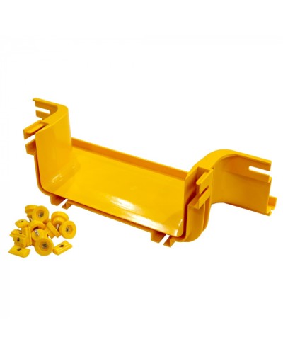 Боковой отвод на оптический лоток 360 мм, монтаж без соединителей, желтый LANMASTER (LAN-OT360-UT/NC) в Рыбинске Аксессуары для лотков Pintop.ru