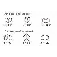 Угол внутренний/внешний переменный для мини-канала 32х12.5 LEGRAND 030251
