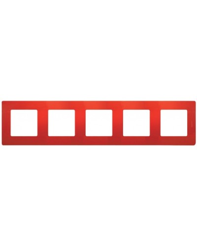 Рамка 5 постов Etika красный Legrand 672535 в Рыбинске Аксессуары для кабель-канала Pintop.ru