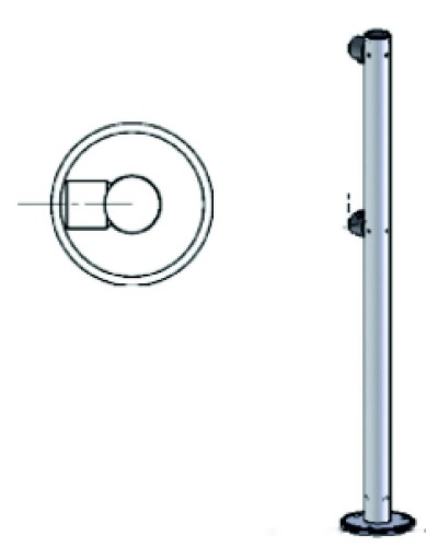 Стойка ограждения односторонняя Oxgard Стойка ограждения односторонняя (ВЗР 1996.01) в Рыбинске Ограждения Pintop.ru