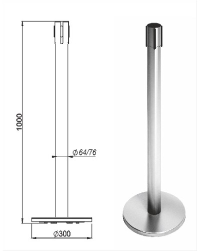 Стойка ограждения передвижная с ремнем Oxgard Стойка ограждения передвижная с ремнем (2 метра красный) (ВЗР 2387) в Рыбинске Ограждения Pintop.ru