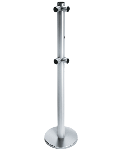 Стойка ограждения с отверстием под фиксатор L-образная, 2 муфты справа передвижная Oxgard ВЗР2442.09.12 в Рыбинске Ограждения Pintop.ru