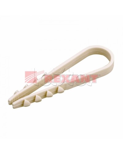 Дюбель-хомут 11-18, белый (100шт/уп) REXANT 07-4502 в Рыбинске Стяжки-хомуты Pintop.ru