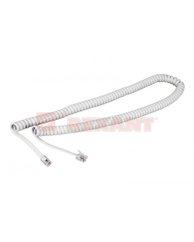 Шнур витой трубочный телефонный белый 7 м (10шт/уп) REXANT 18-2071 в Рыбинске Патч-корды и пигтейлы Pintop.ru