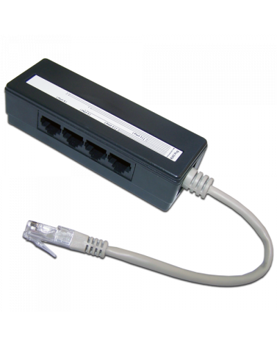 Сплиттер 1 на 4 RJ-45 TWT (TWT-4U1) в Рыбинске Проходные адаптеры RJ-45 и разветвители Pintop.ru