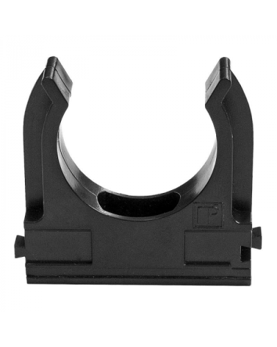 Держатель Экопласт (клипса) для труб D40мм (черный) в Рыбинске Аксессуары для кабель-канала Pintop.ru